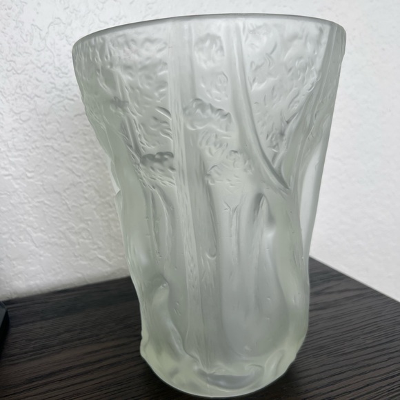 Barolac Forest Vase by Josef Inwald Frosted Crystal Czech Bohemian Vintage - Picture 3 of 6